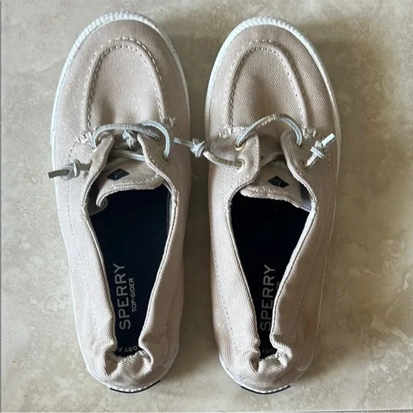 Sperry | Women’s Size 7 Light Beige/Pink with Sparkles Boat Shoes - Picture 3 of 8